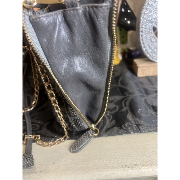 BE&D Genuine Leather Python Bucket Drawstring Crossbody Handbag Purse Nordstrom - Picture 4 of 12